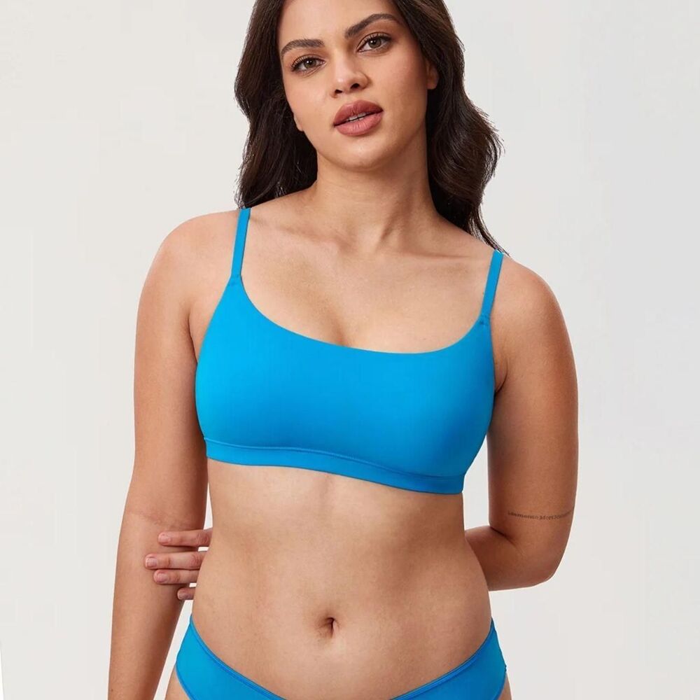 NWT Inlyric Inbarely® Scoop Neck Bra Madagascar Blue Size L